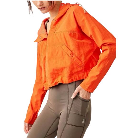 Free People Movement Lightweight Athletic Jacket Orange Ride the Wave - Picture 4 of 8
